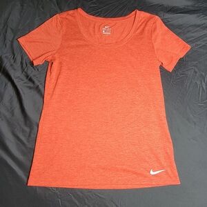 Nike Dry Fit Red Tee White Nike Swoosh Active Wear